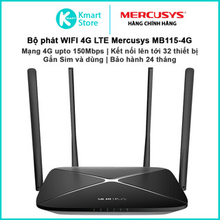 Bộ phát WIFI 4G LTE Mercusys MB115-4G | Hỗ trợ mạng 4G upto 150Mbps | Cắm sim và sử dụng | Bảo hành 2 năm