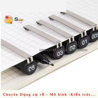 Bút line đi nét kháng nước Uni pin, màu Black UNI MITSUBISHI [ Sugi Art Shop ]