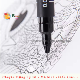 Bút line đi nét kháng nước Uni pin, màu Black UNI MITSUBISHI [ Sugi Art Shop ]