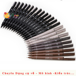 Bút line đi nét kháng nước Uni pin, màu Black UNI MITSUBISHI [ Sugi Art Shop ]