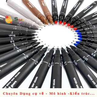 Bút line đi nét kháng nước Uni pin, màu Black UNI MITSUBISHI [ Sugi Art Shop ]