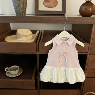  Váy Polo Sát Náy Dáng Suông Bồng Bềnh Đính Nơ Cho Bé Gái 1-8 Tuổi MINTSCLOSET Quảng Châu - GV0392 