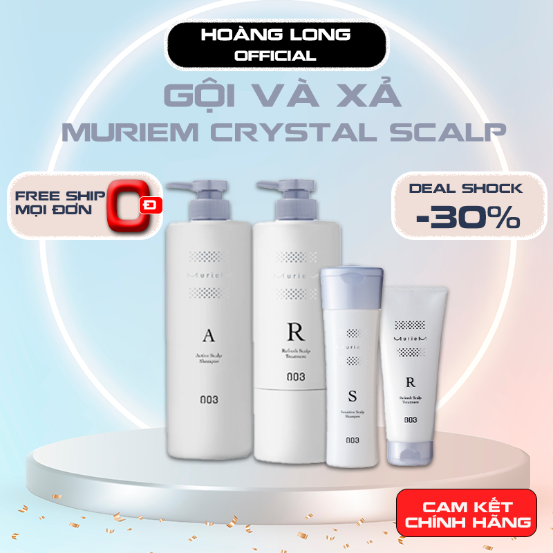 Dầu gội xả 003 Muriem Crystal Scalp Shampoo - 660gr - dầu gội giảm gàu ngứa, giảm dầu, giảm rụng