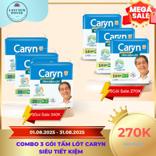 (COMBO 3 GÓI)Miếng đệm lót Caryn Siêu thấm đủ size 20/14 miếng cho người già mẹ sau sinh