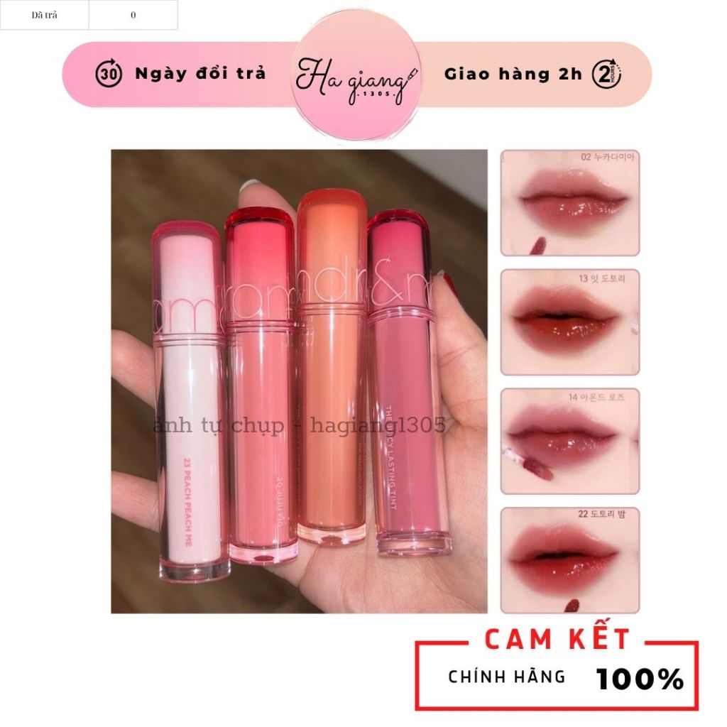 [Mẫu Mới] Son Bóng Romand The Juicy Lasting Tint Mẫu Mới, Son Tint Bóng Romand Juicy Lasting Tint 13,14, 22