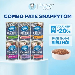 COMBO 12 & 6 Lon Pate Snappy Tom Hộp 400G Cho Mèo Mọi Lứa Tuổi, Dạng Nguyên Miếng, Sốt, Nhuyễn
