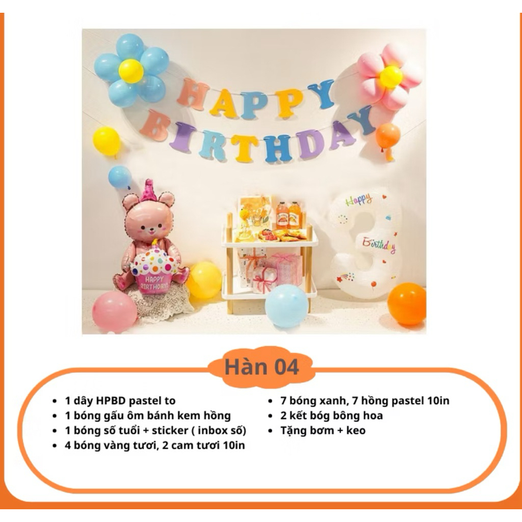 Set tranh trí sinh nhật đơn giản cho bé