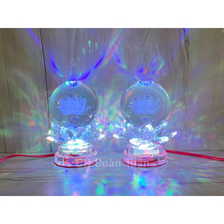 MỘT ĐÔI ĐÈN THỜ PHA LÊ QUẢ CẦU 14CM