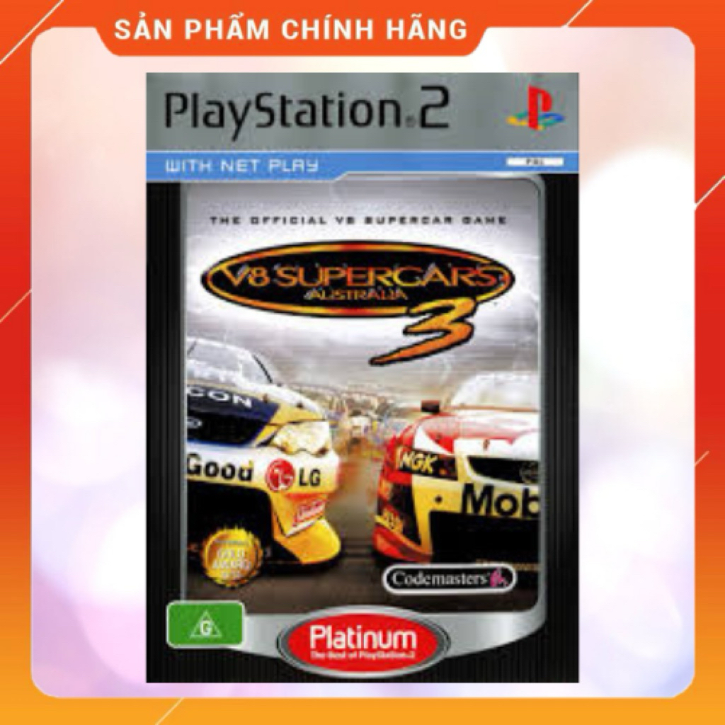 Đĩa game Ps2 gốc đua xe V8 Supercars Australia 3 Platinum - Pal - Full box
