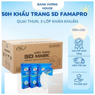   0.5 Thùng 50 hộp  Khẩu trang 5D MASK Famapro Chính hãng Nam Anh mix màu 