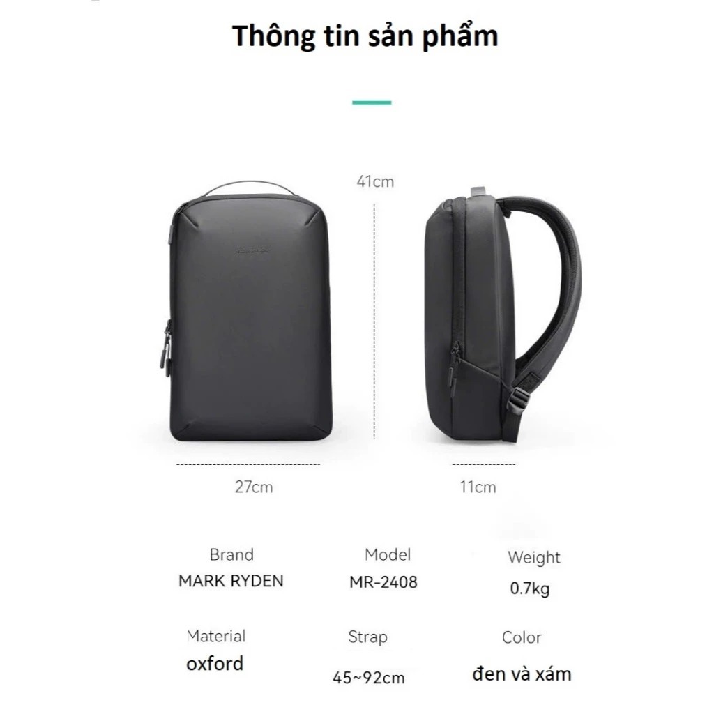 Balo cao cấp đựng laptop Mark ryden.