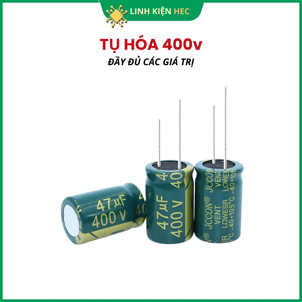 Tụ hóa 400V  2.2uF - 150uF JCCON tần số cao linh kiện hec