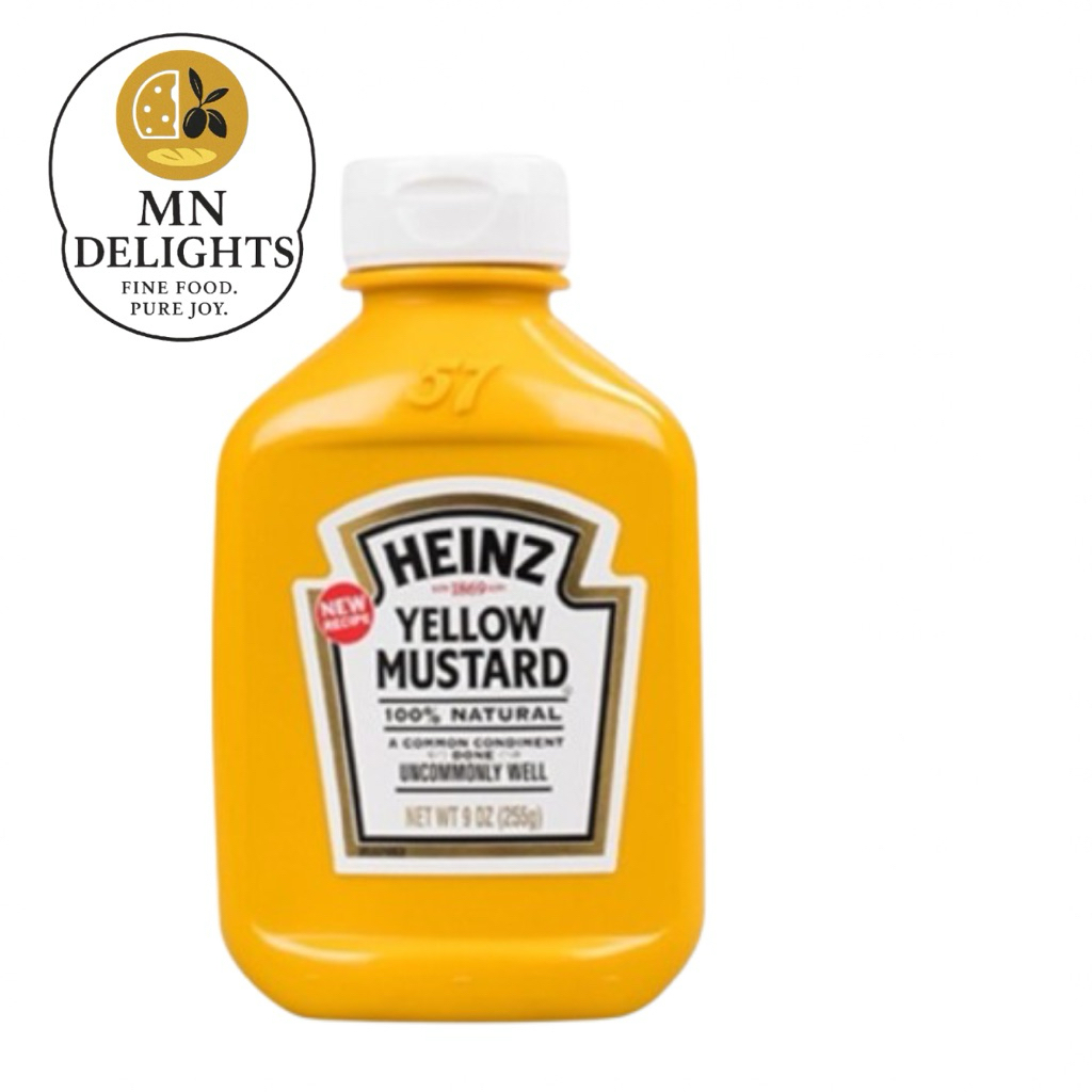 Mù Tạt Vàng Heinz Yellow Mustard 255g – Squeeze Bottle, Vị Cay Nhẹ, Ăn Kèm Pizza, Sandwich, BBQ