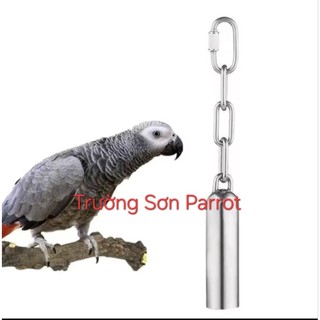  1 cái chuông inox bền đẹp đồ chơi treo lồng cho vẹt 