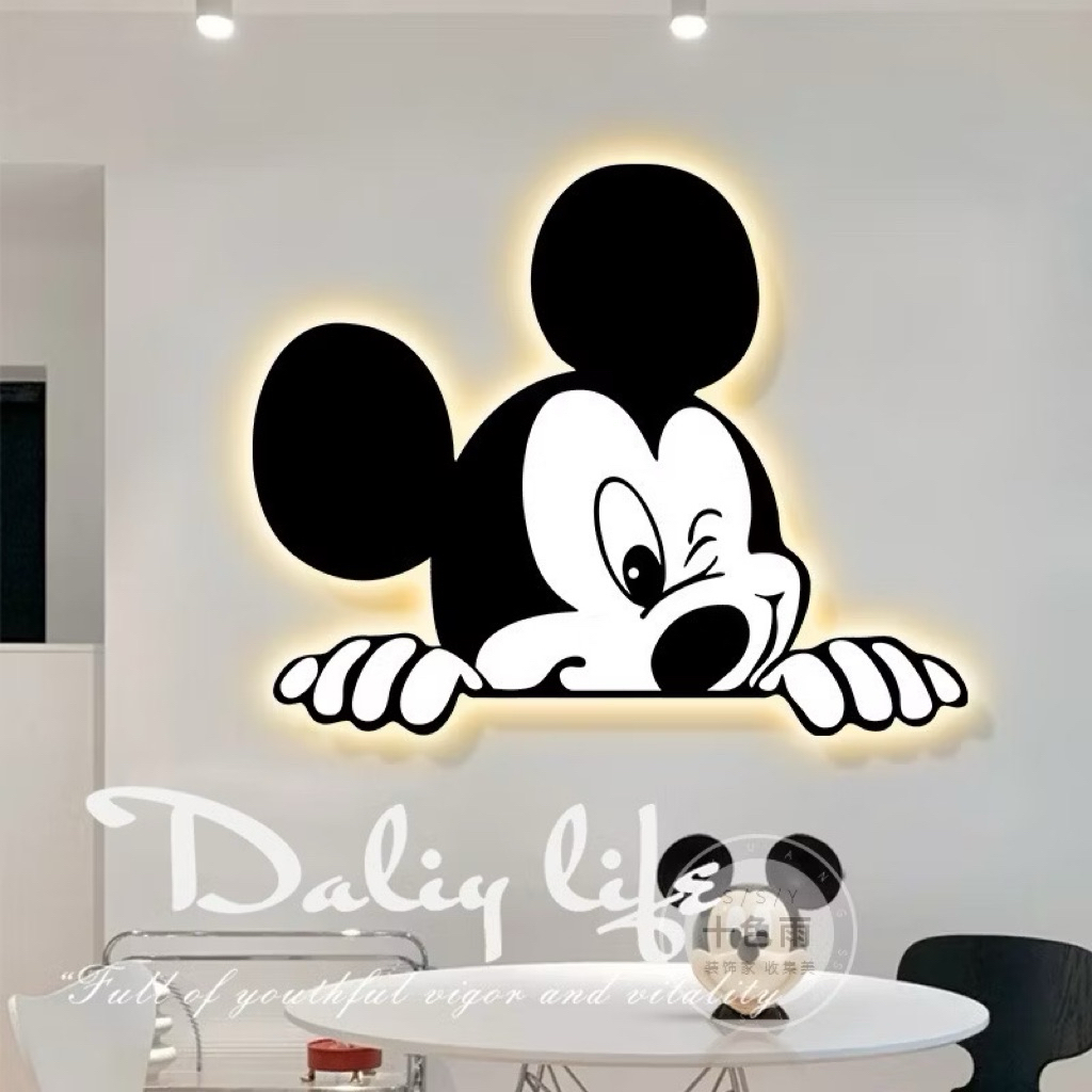 Tranh Mickey Tráng Gương Tích Hợp Led