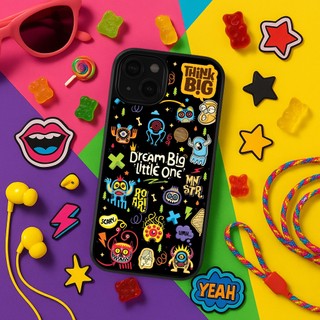 Ốp lưng Unique Case dành cho iPhone "Dream big little one" in hình sticker Monster Pop CHAT129 Halloween
