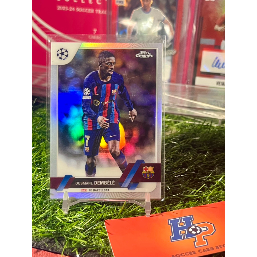 Thẻ bóng đá Ousmane Dembele Refractor Topps Chrome UCL 2022/23