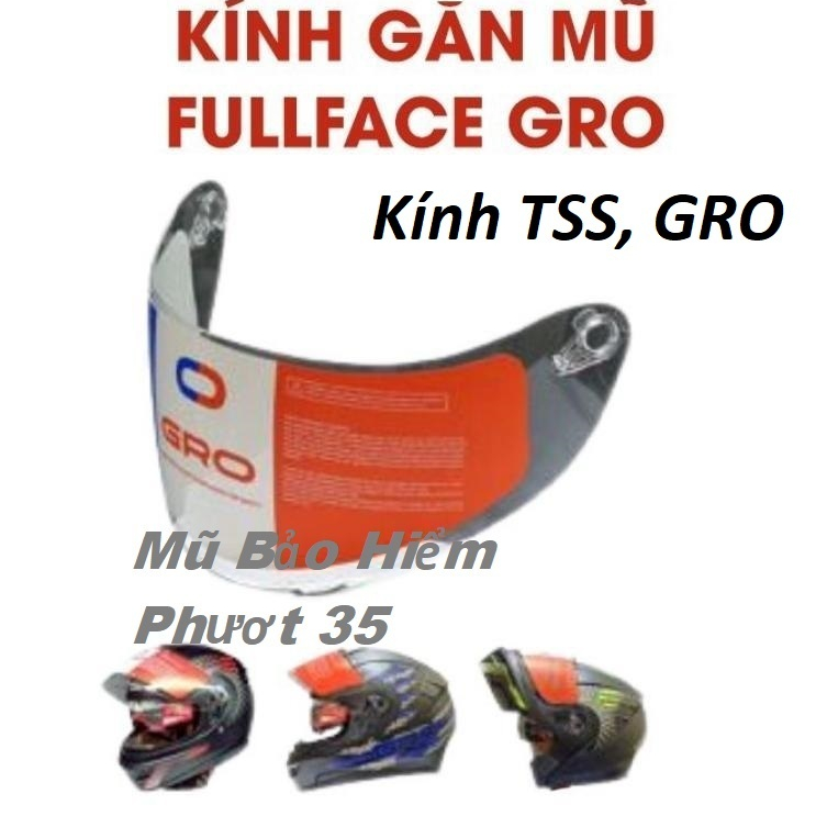 Kính mũ bảo hiểm  GRO ST26, TSS , lật hàm của GRO , ST26...