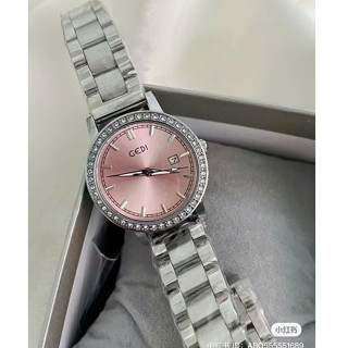 Đồng Hồ Nữ GEDI  Mặt Tròn Dây Thép Da Chống Nước 3ATM bảo hành 6T 51157.
