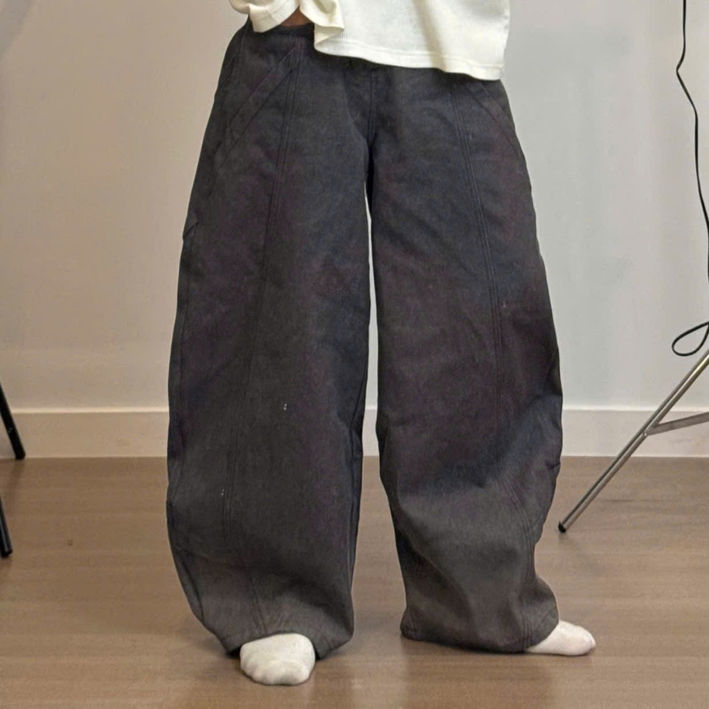 ZBM_Quần Jean Kaki Ống Siêu Rộng Loang Màu Wash Grunge | BigBuy360 - bigbuy360.vn