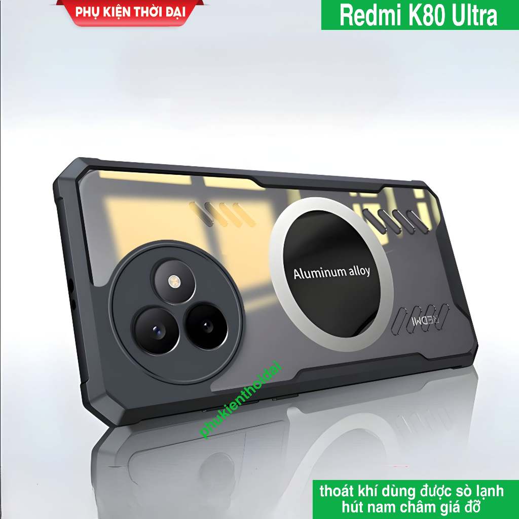 Ốp lưng Redmi K80 Ultra / K90 / K90 Pro Max thoát khí dùng sò lạnh chống sốc lưng trong