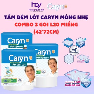  Combo 3 gói  Bỉm   Tấm Đệm Lót Caryn size L20 XL14 miếng - Tấm lót trải phẳng giường chống thấm 