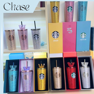    Xả lỗ   Ly giữ nhiệt Starbucks Đính đá Rhinestone Cao Cấp dung tích 500ml Bình Nước inox 304 nắp kín Fullbox 