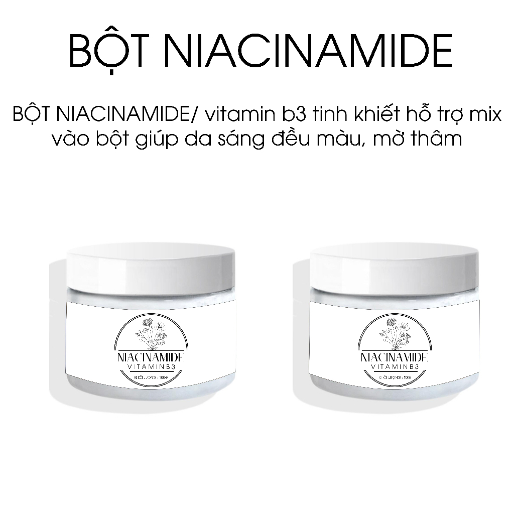 BỘT NIACINAMIDE/ VITAMIN B3 TINH KHIẾT MIX VÀO BỘT HỔ TRỢ GIÚP DA SÁNG ĐỀU MỜ THÂM