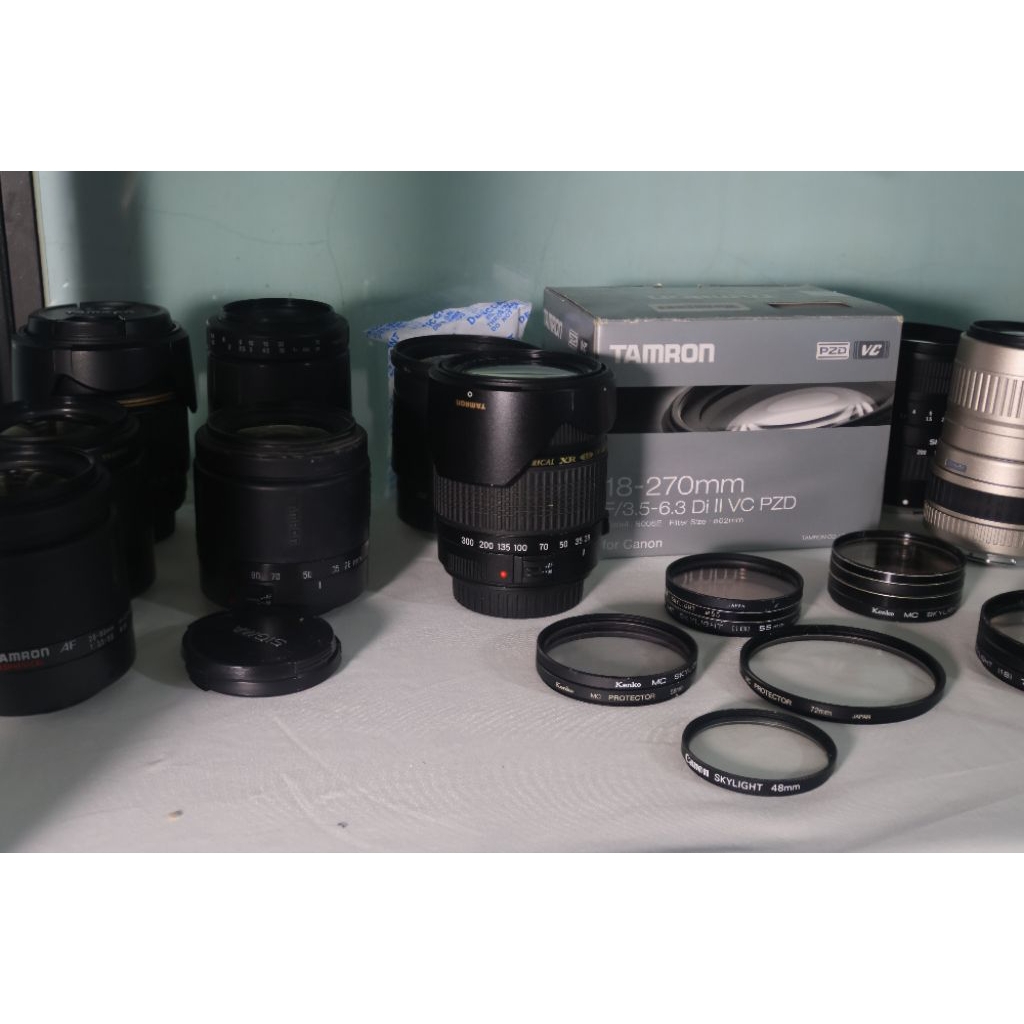 đủ loại lens máy ảnh canon, sony, pentax