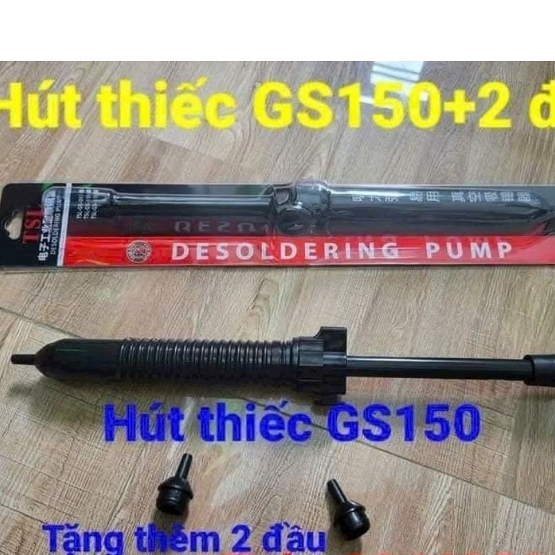 Hút thiếc GS150 tặng thêm 2 đầu hút và 1 thanh cao su