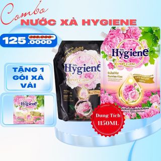  COMBO 2 Túi Nước Xả Vải Hygiene Hương Hoa Hồng Và Hương Hoa Mẫu Đơn - Thể Tích 1150ML Và 1100ML 