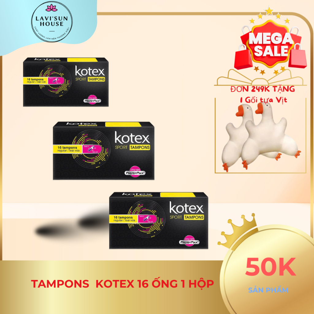 Băng vệ sinh KOTEX TAMPON hộp 16 ống