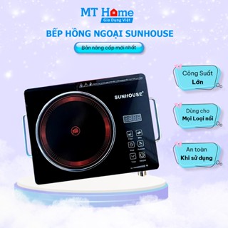 Bếp Hồng Ngoại Cảm Ứng SUNHOUSE SHD6017, Bếp Hồng Ngoại Đơn, Công Suất Lớn 3500W Mặt Kính Chịu Lực, Sử Dụng Mọi Loại Nồi