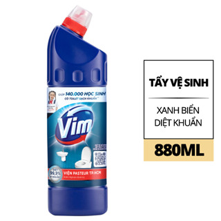  Nước tẩy bồn cầu & nhà tắm VIM diệt khuẩn xanh biển chai 880ml 