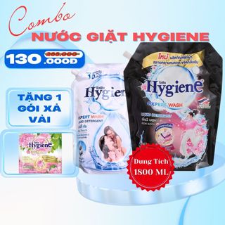  COMBO 2 Túi Nước Giặt Hygiene Expert Wash Hương Hoa Mẫu Đơn Và Hương Hạnh  Nhân - Thể Tích 1800ML 