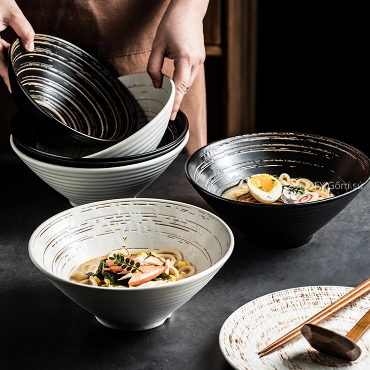 bát tô gốm bát tô to đại chén ăn cơm bát tô to bát tô ăn mì phở ramen tô đựng canh gốm sứ bát mì sứ 