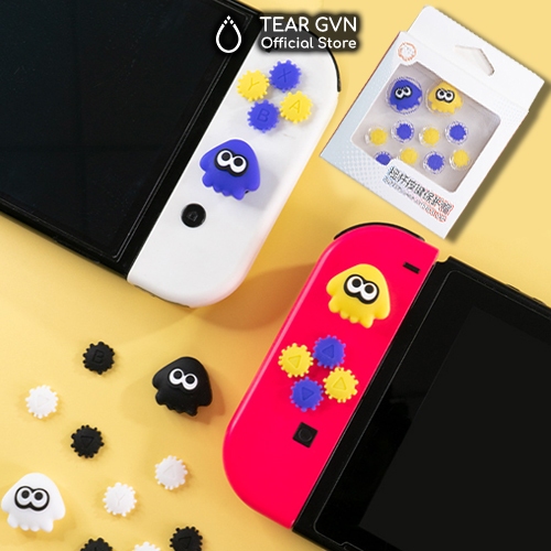 Bộ dán nút D-Pad và ABXY Akitomo phong cách Splatoon cho Nintendo Switch 2 / Switch OLED / Switch Li