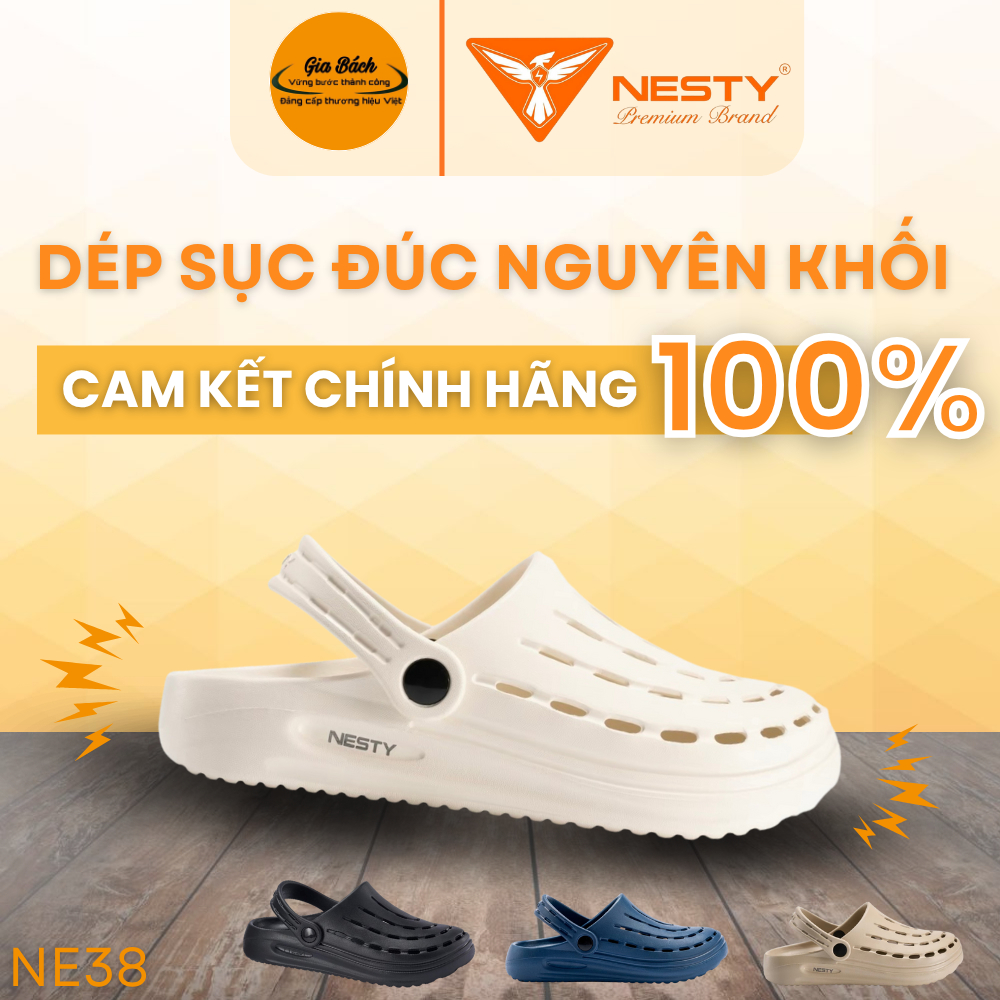 [Kèm Sticker] Dép sục NESTY chính hãng đúc nguyên khối, siêu nhẹ êm bền chống nước chống trơn trượt 