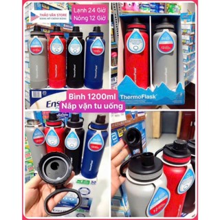  ❤️ Q3  Bình Giữ Nhiệt Nóng Lạnh THERMOFLASK 1.2L 1200ml Mỹ Bình nước thể thao quai xách THERMOS 