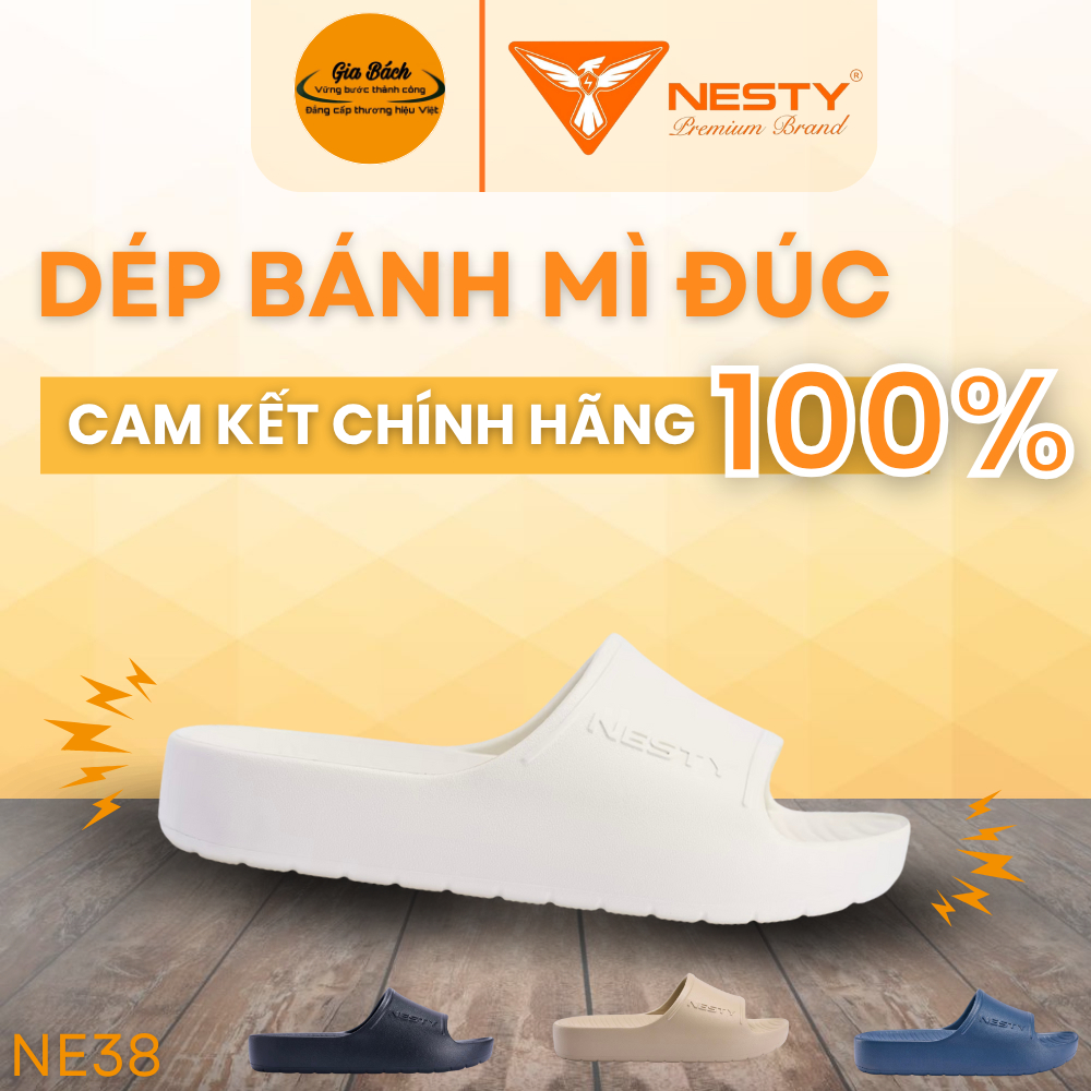 Dép bánh mì NESTY chính hãng đúc nguyên khối Eva, siêu nhẹ êm bền chống nước chống trơn trượt NE38