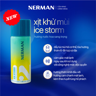 Xịt khử mùi nam giới hương nước hoa ICE STORM Nerman 100ml