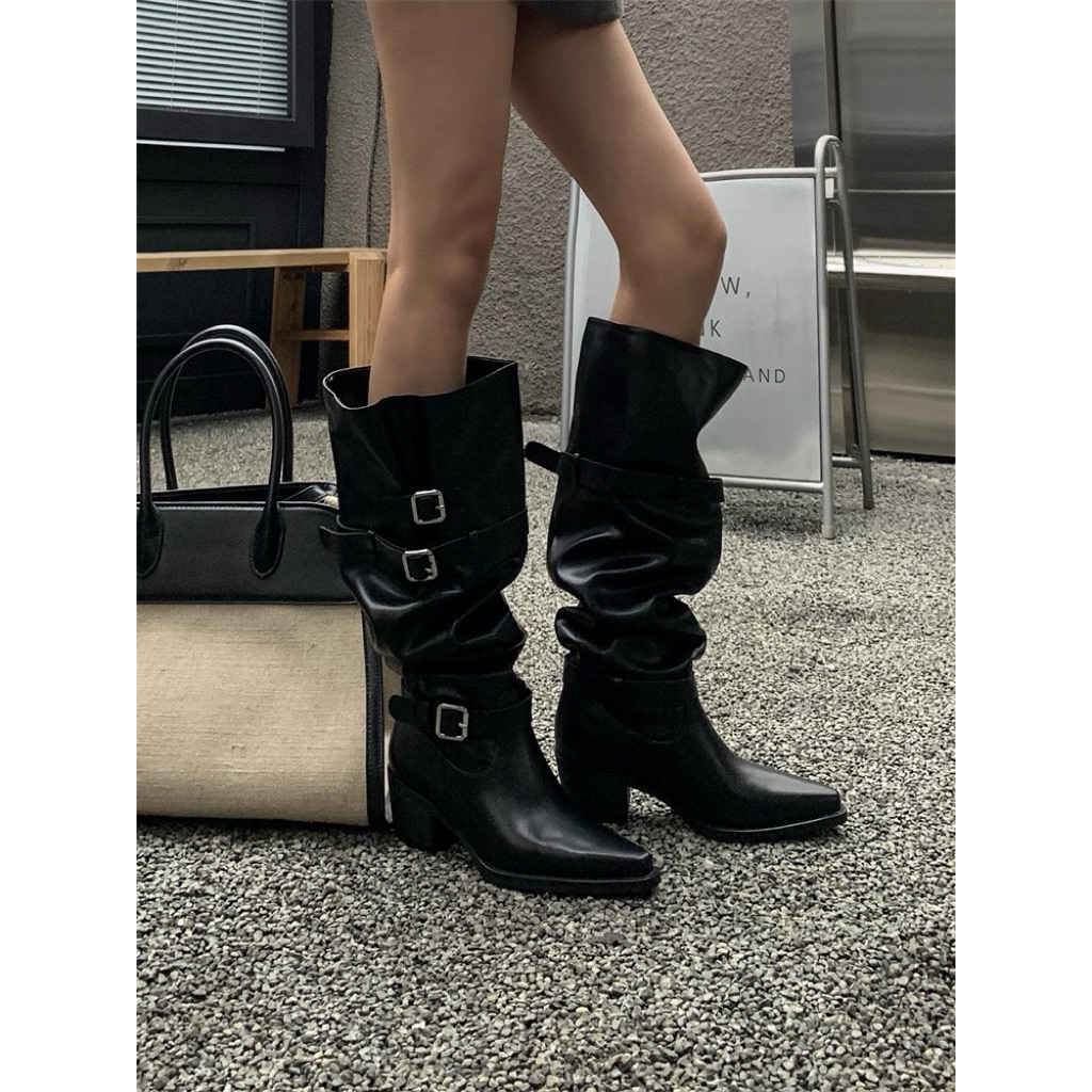 [HÀNG CÓ SẴN] Size 36-42 Bốt tụt da mềm ống bốt siêu to BẮP CHÂN TO/ NHỎ đều mang được BIG SIZE