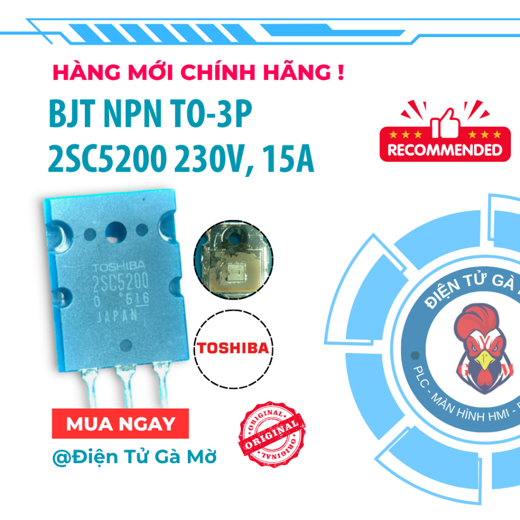 [1 CON] Transistor NPN Công Suất Âm Thanh, Sò Âm Ly, 2SC5200 C5200 230V 15A TO-3P, Mới Chính Hãng To