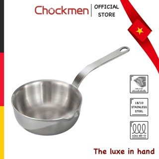 Chảo Inox CHOCKMEN 12cm Nắp Kính Chảo Mini Nồi Chảo Nhỏ Quấy Bột Đun Sốt