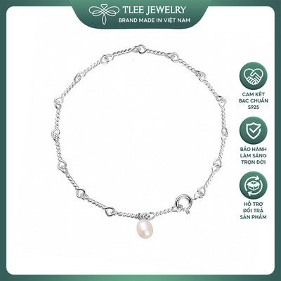 Lắc tay bạc nữ TLEE s925 kiểu dáng xoắn ốc lạ mắt treo charm trai nước ngọt TLEE JEWELRY LT0430