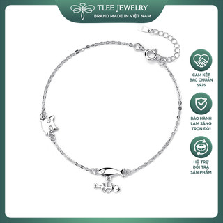  Lắc tay bạc nữ TLEE s925 vòng tay mèo cá xinh xắn dễ thương TLEE JEWELRY LT0434 
