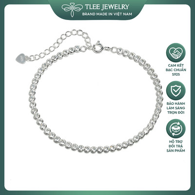 Lắc tay bạc nữ TLEE full dải đá tròn lấp lánh, sang trọng TLEE JEWELRY LT0438