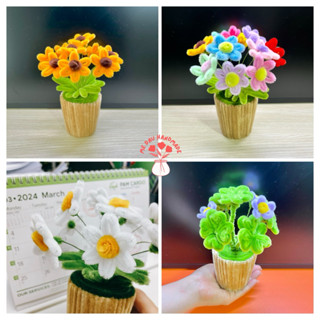 [Thành phẩm] Chậu Hoa Kẽm Nhung mini Thủ công Handmade - Làm Quà tặng - Decor Trang trí nhà cửa, bàn học, bàn làm việc