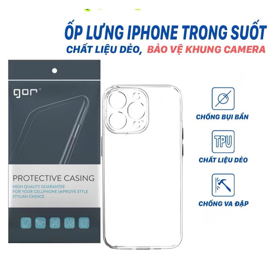 Ốp Lưng iPhone 17 16 pro max /15 pro max /16e/13pro max/13 pro/ 12 Pro Max Dẻo Trong Bảo Vệ Camera C