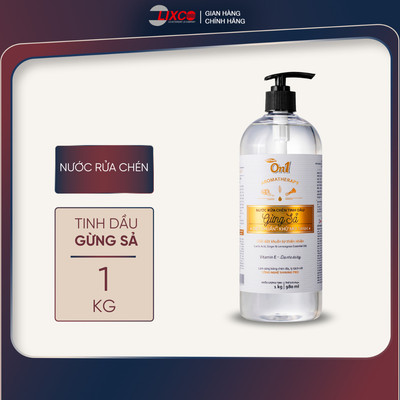 Nước rửa chén On1 tinh dầu hương gừng sả dung tích 1Kg - Sạch bóng vết dầu mỡ - Bảo vệ da tay N5503
